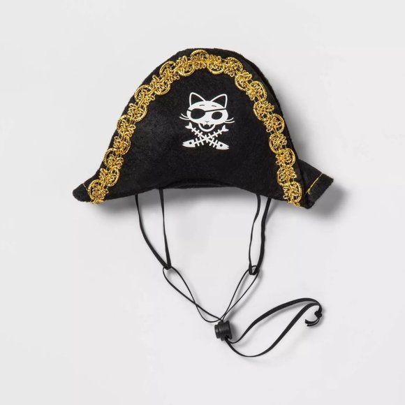 Pet Cat Hyde & Eek PIRATE Buccaneer Hat Halloween Costume One Size Headpiece NWT